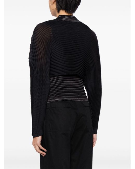 Layered pleated top Issey Miyake de color Black
