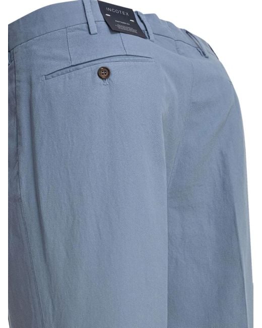 Incotex Blue Tailored Trousers for men
