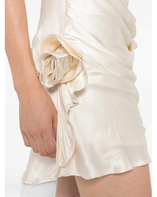 Arcina Ori White Rosa Draped Halterneck Mini Dress