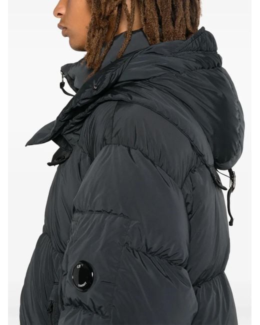 C P Company Black Nycra-R Coat for men