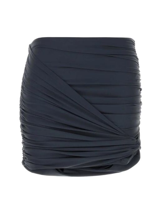 Magda Butrym Blue Ruched Gathered Mini Skirt