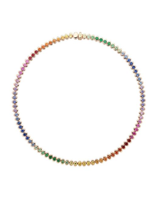 Faberge Metallic 18kt Rose Gold Colours Of Love Cosmic Curve Rainbow Necklace
