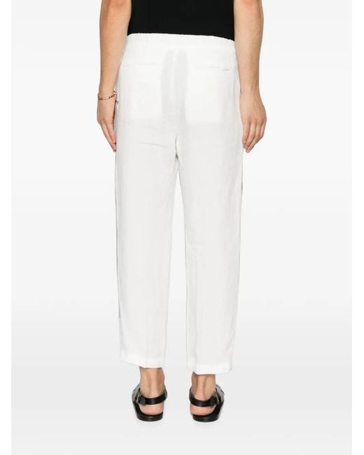 Costumein White Jean 19 Elasticated-Waistband Trousers for men