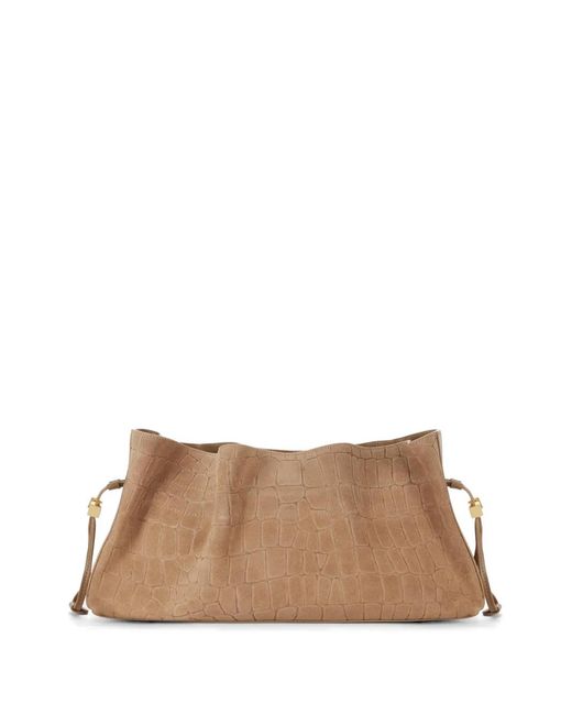 Elisabetta Franchi Natural Embossed-Leather Clutch Bag
