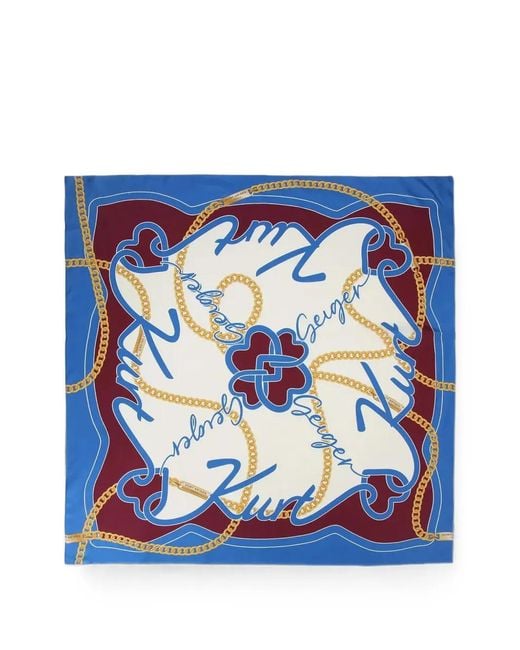 Kurt Geiger Blue Large Square Scarf