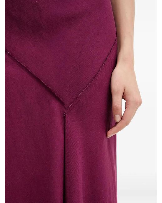 INTROPIA Purple Asymmetric-Seam Midi Dress