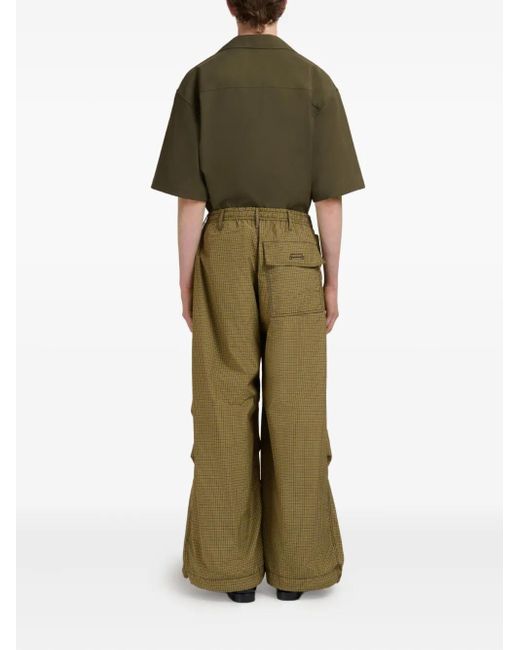 Marni Green Checkered Trousers for men