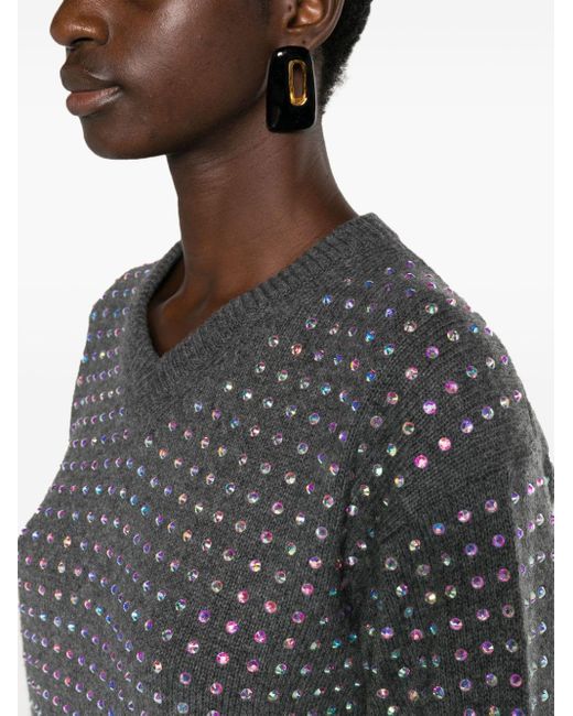 Maglione con decorazione di cristalli di Sportmax in Gray