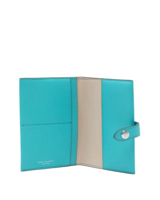 Tory Burch Blue Portefeuille À Logo Imprimé