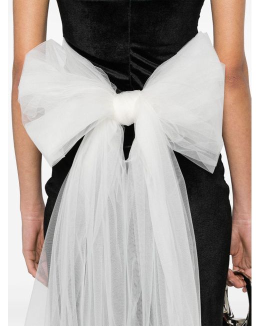 Robe-bustier mi-longue à nœud oversize Atu Body Couture en coloris Black
