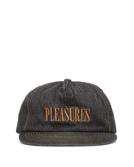 Pleasures Black Logo-Embroidered Baseball Cap