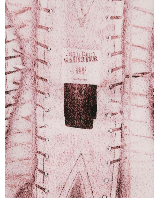 Jean Paul Gaultier Pink Graphic-Print Sleeveless Maxi Dress