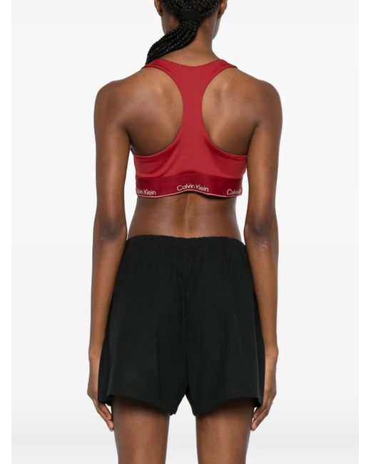 Brassière De Sport À Bande Logo Calvin Klein en coloris Red