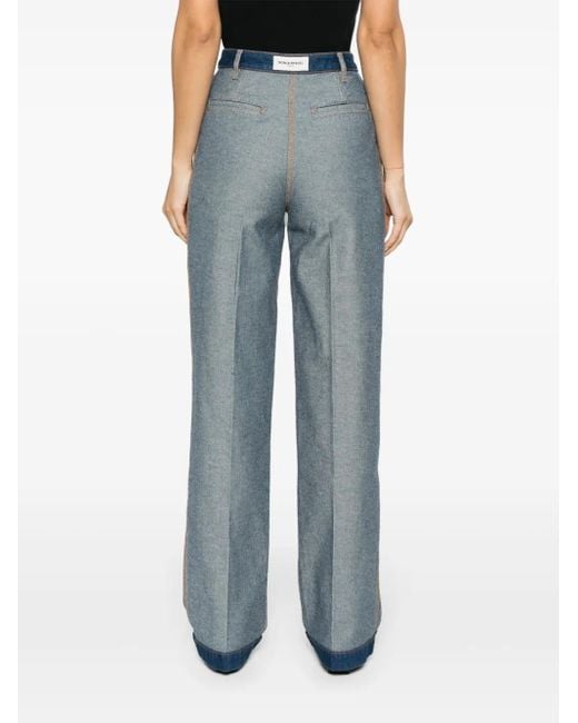 Sonia Rykiel Blue High-Rise Upside-Down Straight-Leg Jeans