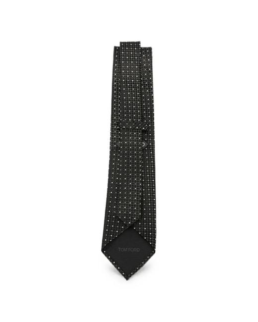 Tom Ford White Patterned Silk Tie for men