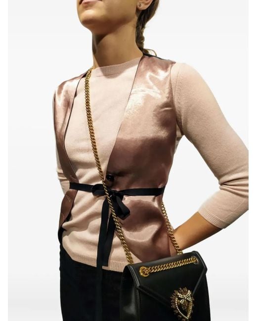 LA ROSE Pink Crew-Neck Cashmere Sweater