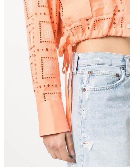 MSGM Cropped Blouse in het Orange