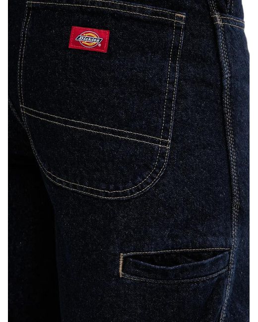 Dickies Black 958 Logo-Patch Carpenter Shorts for men