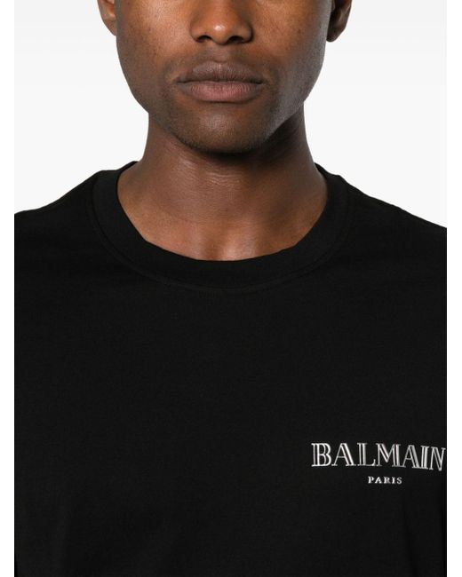 Balmain T-shirt Met Logo-applicatie in het Black voor heren