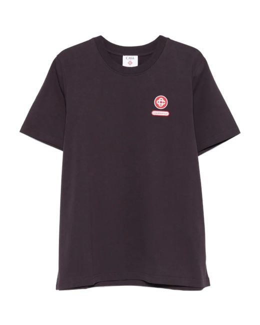 Casablanca Blue Logo-Patch T-Shirt for men