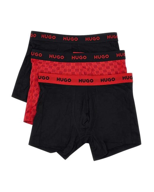 メンズ HUGO ロゴウエスト ブリーフ Red