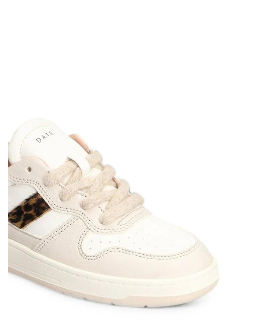 Date Natural Court 2.0 Leather Sneakers