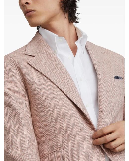 Brunello Cucinelli Pink Blazer À Motif De Chevrons for men