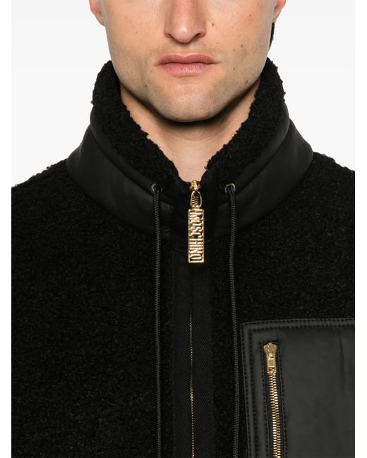 Moschino Textured Jacket With Zip Closure in Black für Herren