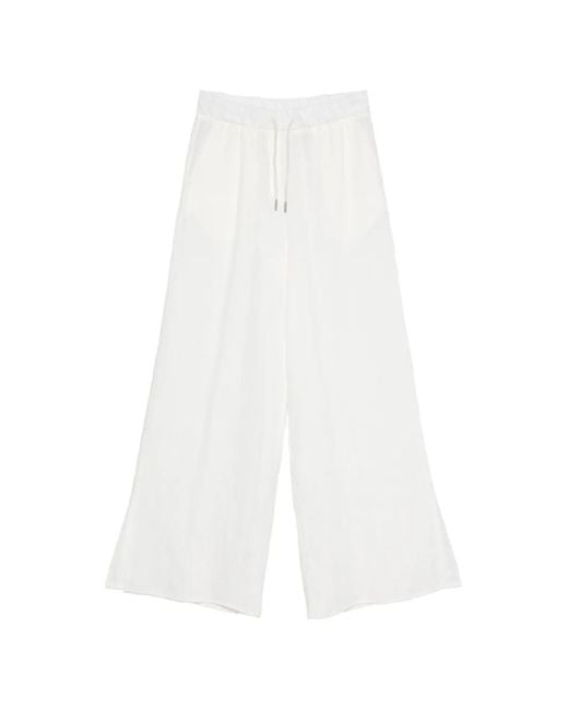 Panicale White Pantalon À Taille À Lien De Resserrage