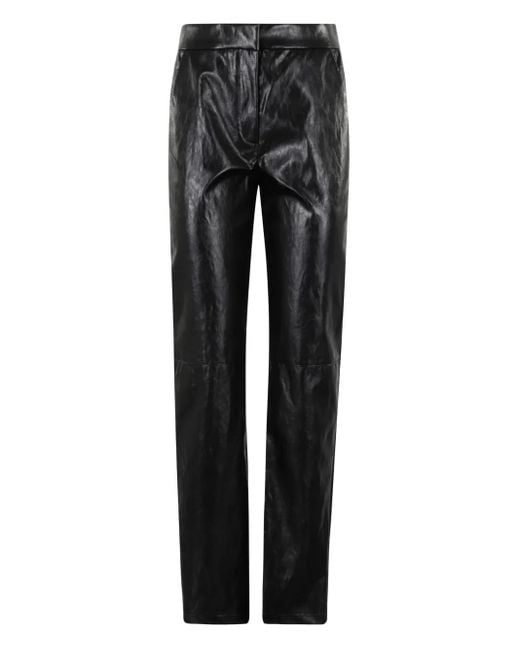 Pantalones con panel de cuero FEDERICA TOSI de color Black