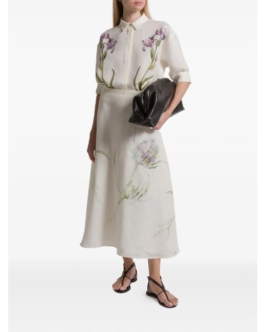 Alberta Ferretti Gray Blouse Linen