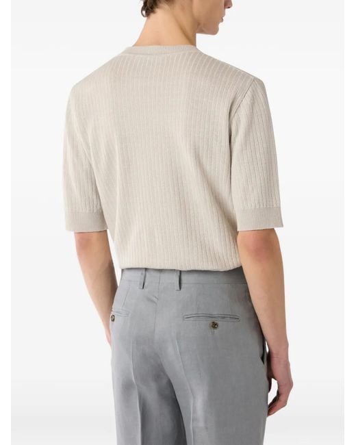 Lardini White Ribbed T-Shirt for men