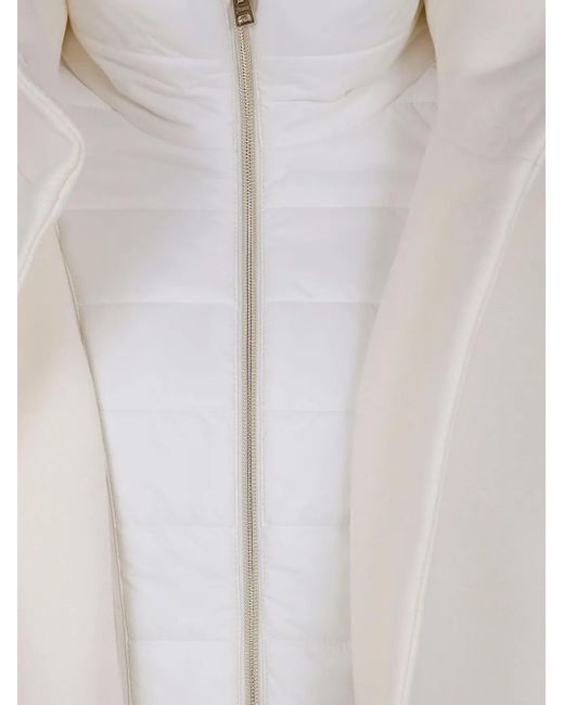 Herno White Quilted Long Jacket