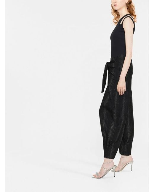 Stella McCartney Black Lurex-Detail Balloon-Leg Trousers