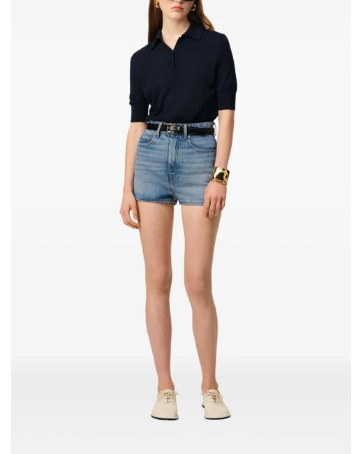AMI Blue Denim Mini Shorts