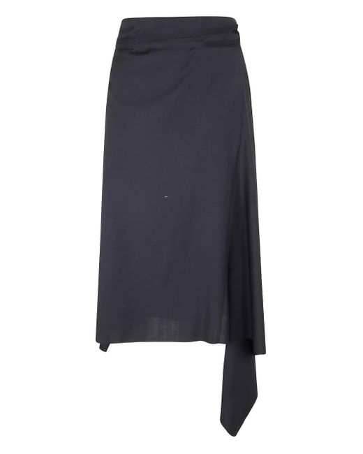 Falda asimétrica con diseño cruzado Ann Demeulemeester de color Blue