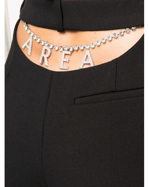 Area Black Logo-Laque Pleated Tailored Shorts