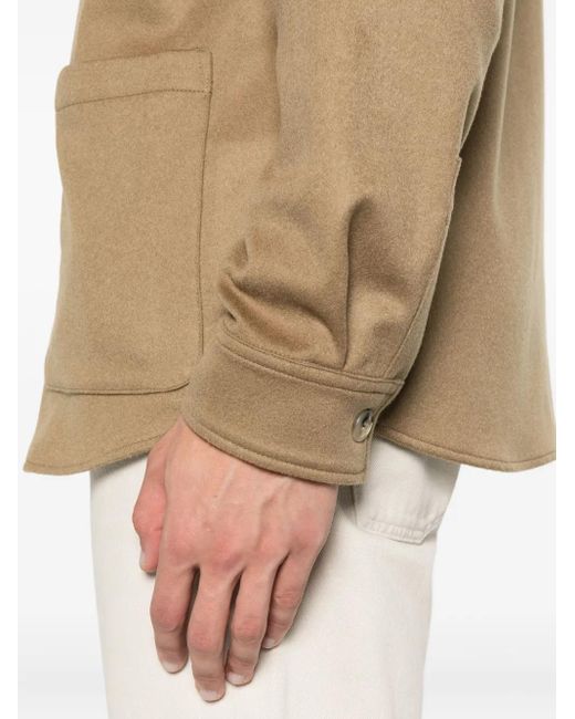 Canali Natural Patch-Pocket Buttoned Shirt Jacket for men