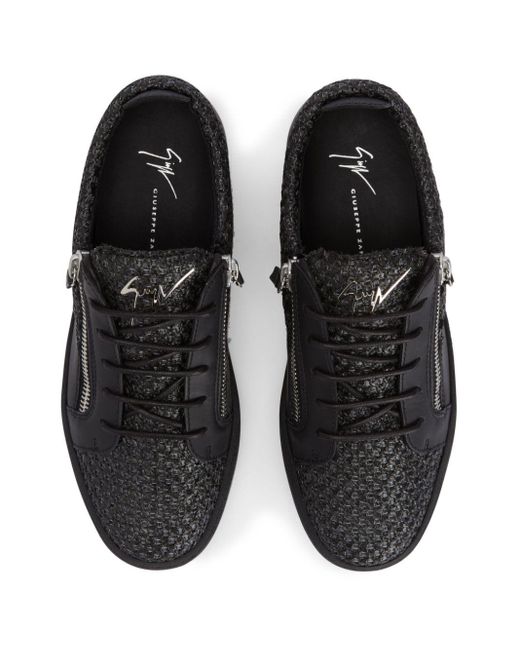 Giuseppe Zanotti Frankie Sneakers Met Textuur in het Black voor heren