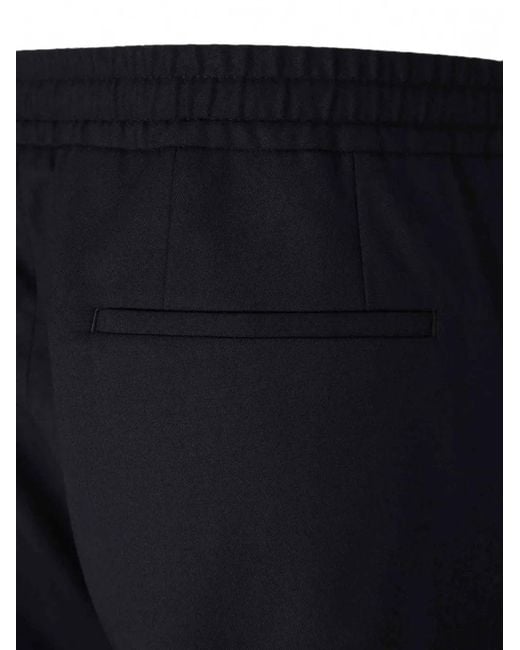 Lardini Blue Drawstring-Waist Pressed-Crease Trousers for men