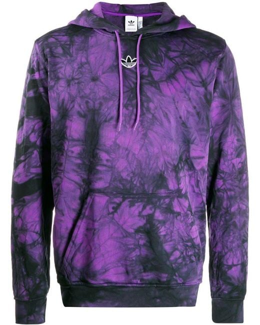 Adidas Purple Tie Dye Print Hoodie for men