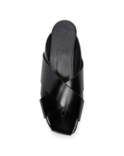 Proenza Schouler Black Mules Slant À Brides Croisées