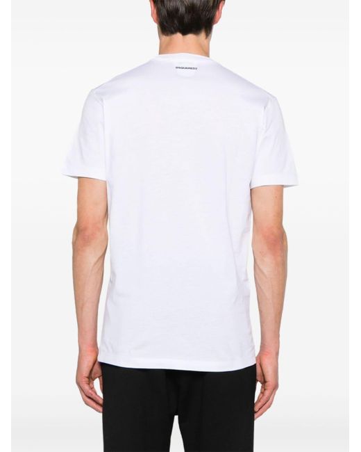 DSquared² White Rocco Cool Cotton T-shirt for men