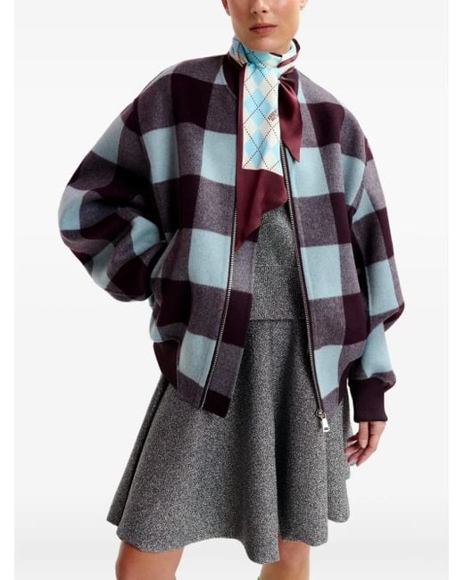 Bomber A Quadri di Essentiel Antwerp in Blue