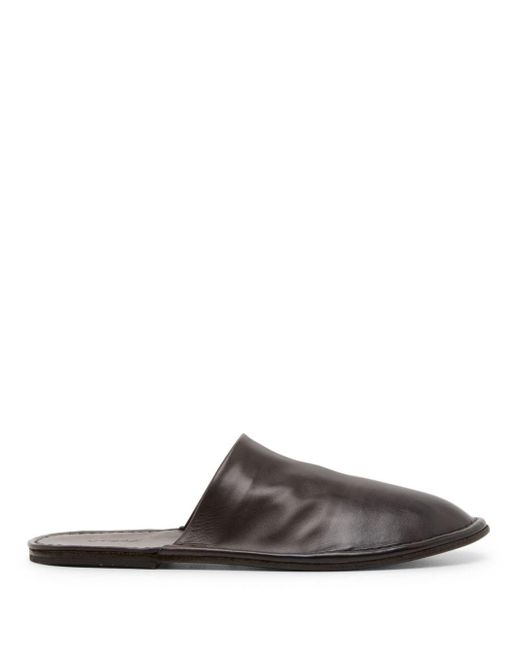 Marsèll Brown Round-toe Leather Slippers for men