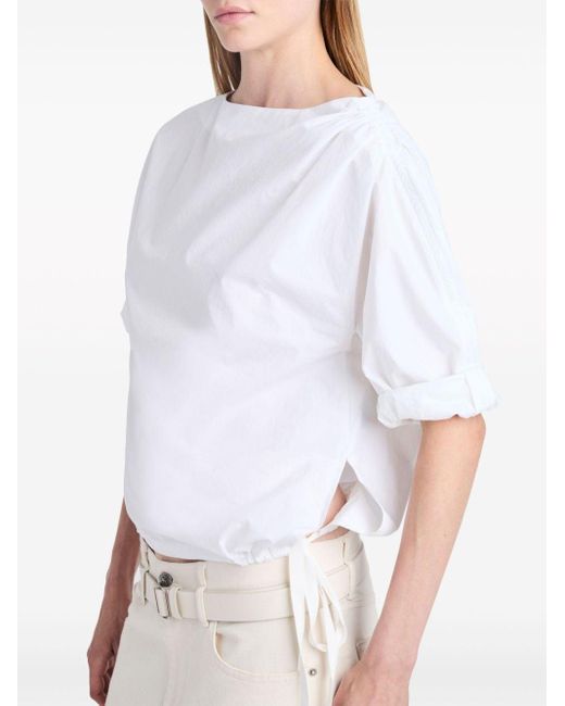 T-shirt en coton Addison à manches bouffantes Proenza Schouler en coloris White