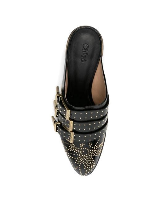 Chloé Black Susanna Studded Mules