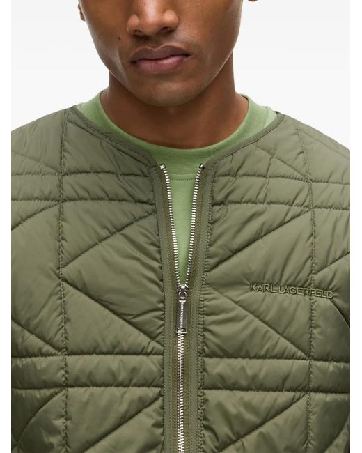 Karl Lagerfeld Green Quilted Lightweight Jacket for men
