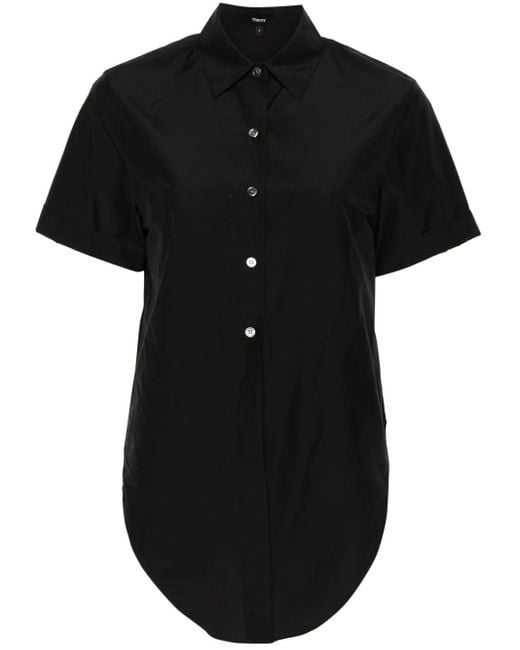 Theory Black Tied Shirt