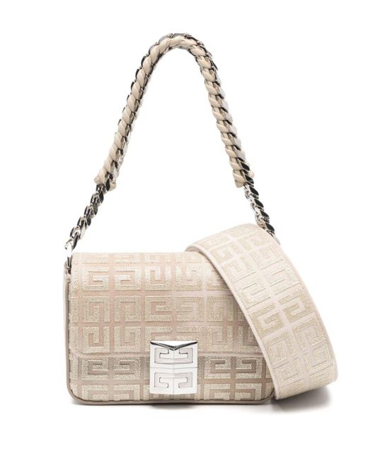Givenchy Natural Schultertasche mit 4G-Jacquardmuster
